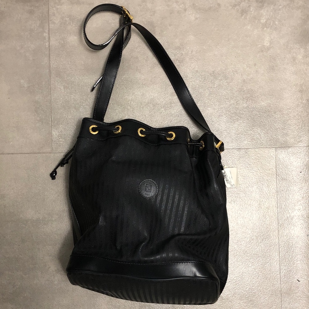 Vintage Fendi Black Bucket Bag - With Tags